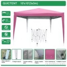 Quictent 8x8 ft EZ Pop Up Canopy Instant Folding Gazebo Outdoor Party Tent Beach tent W/ Bag Pink